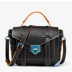 Michael Kors Manhattan MD TH School Satchel Crossbody Bag Leather  Top Handle